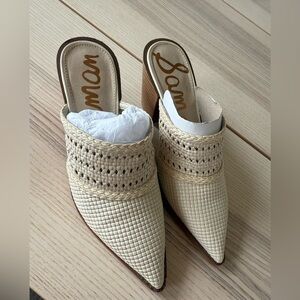 Sam Edelman Ivory Lillianna Mules Textured classic women’s size 6.5 W